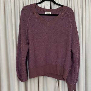 Dreamers Dusty Purple V-Neck Sweater